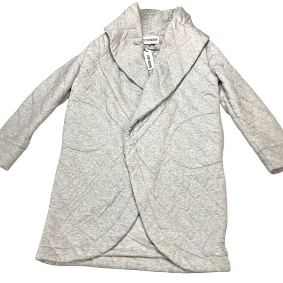 Steve Madden Quilted Open Front Jacket Womens Small Gray NWT$ 119 - Picture 2 of 16